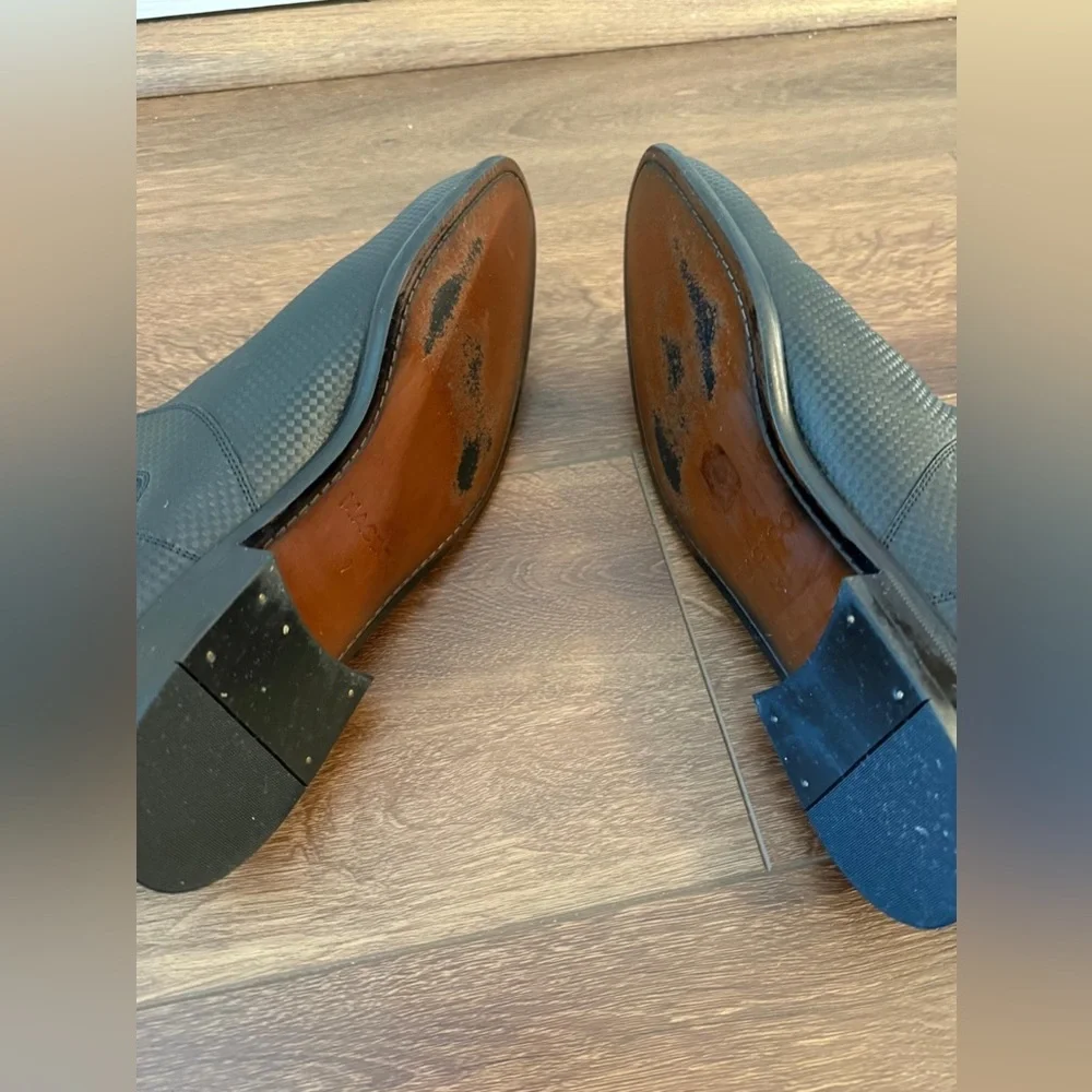 Maceoo Men's Chelsea Boots Size 9 US / 42 EU‎ Black Leather Carbon Fiber Slip On - Picture 6 of 9